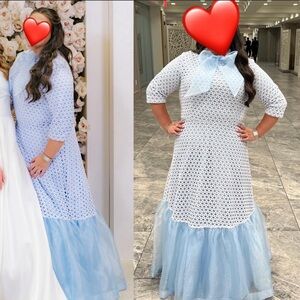Exquisite Light blue Gown + Petticoat